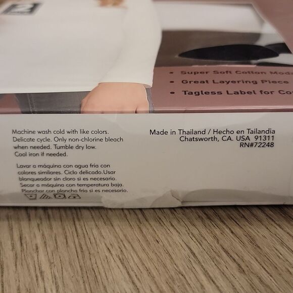 Felina 2-Pack Women Turtlenecks Super Soft Modal Cotton • Black & White • Size L - Picture 7 of 11